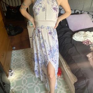 White sundress with thigh split